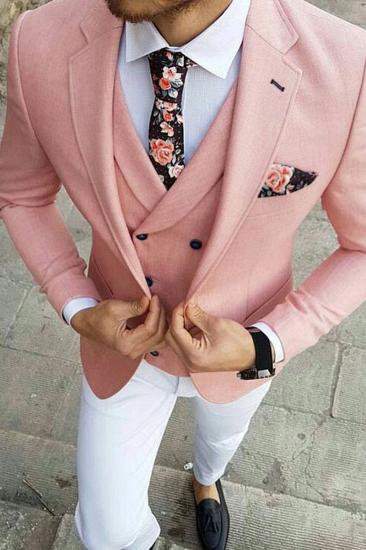 Reese Pink Three-Piece Slim Fit Notch Lapel Prom Mens Suit_2