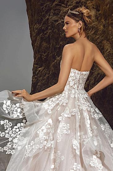 Sweetheart Floral Tulle Wedding Dress Sleeveless Erin Bridal Dress_4