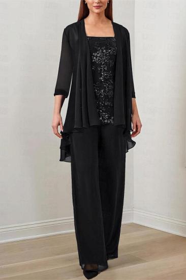 Chiffon Mother of the Bride Pantsuit Formal Pantsuits Long with Jacket_6