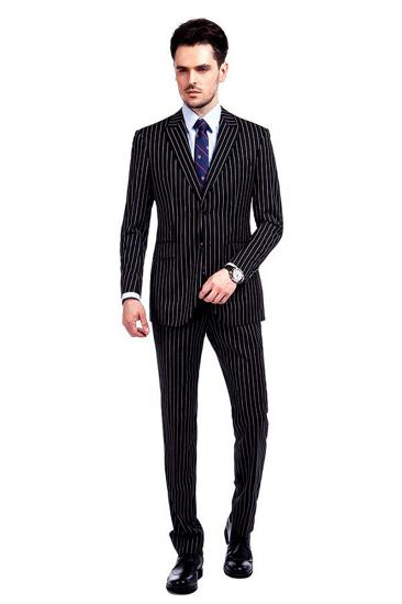 Tristen Modern Striped Mens Casual Suit | Black Suit for the Prom at