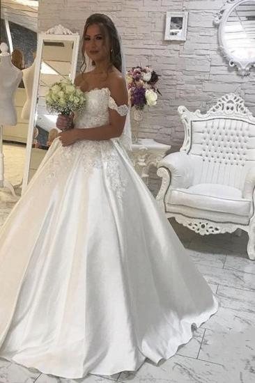 Gorgeous Ball Gown Lace White Wedding Dress | Off-the-shoulder Bridal Gown_2