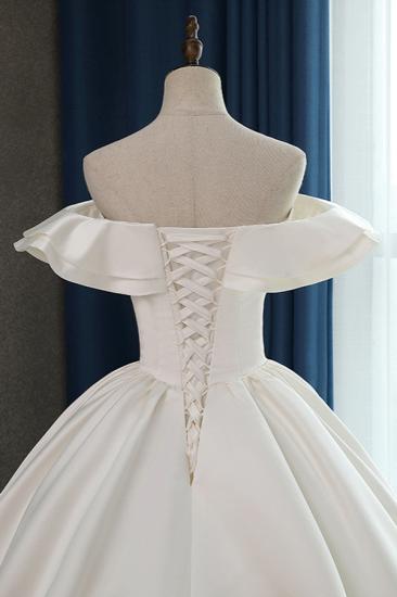 Bradyonlinewholesale Stylish Strapless Sweetheart Satin Wedding Dress Ruffles Sleeveless Ball Gowns Bridal Gowns On Sale_5