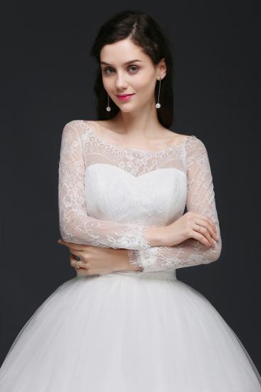 AZARIA | Princess Scoop Tulle White Wedding Dress With Lace_4