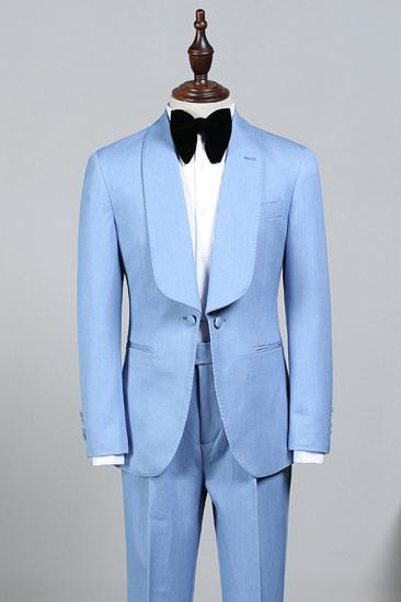 Groom Rock Fashion Sky Blue Custom Wedding Suit_2