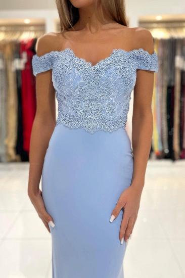 Mermaid Blue Floor Long Evening Dress | Homecoming Dresses With Lace_4