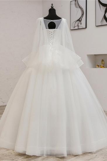 Bradyonlinewholesale Gorgeous Jewel Sleeveless White Wedding Dress Tulle Appliques Bridal Gowns Online_2