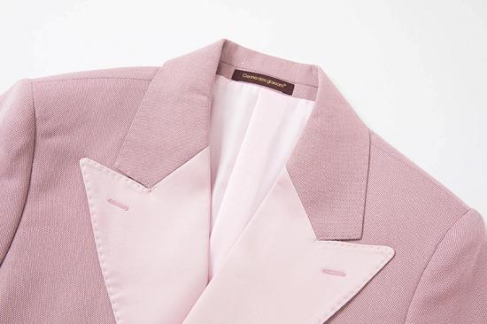Christopher Stylish Pink Double Breasted Point Lapel Mens Suit_11