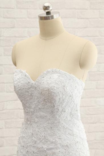 Bradyonlinewholesale Affordable Strapless Tulle Lace Wedding Dress Sleeveless Sweetheart Bridal Gowns with Appliques On Sale_4