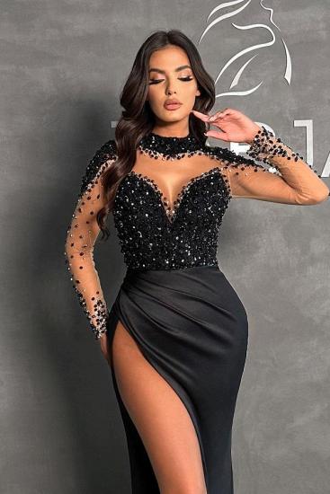 Long Black Evening Dress Cheap | prom dresses with sleeves_2