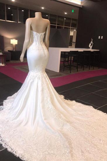 Sexy Strapless Lace Appliques Mermaid Wedding Bridal Gowns_2