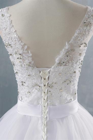 Bradyonlinewholesale Chic Starps V-Neck Beadings Tulle Wedding Dress Sleeveless Appliques Bridal Gowns with Rhinestones_6