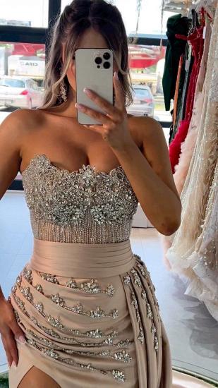 Sweetheart Pink Silver Sequined Mermaid Prom Dresses_7