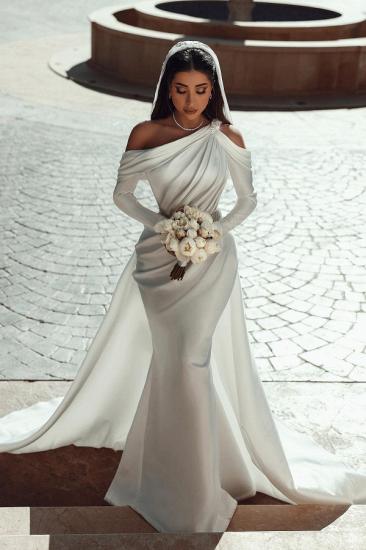 Designer wedding dresses with sleeves | A line wedding dresses cheap_1