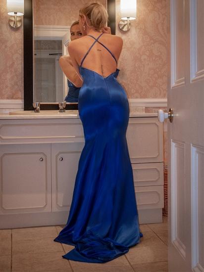 Navy blue halter sparkle sequin mermaid prom dress_4