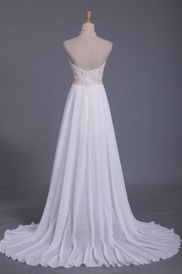 Bradyonlinewholesale Boho Halter Chiffon Lace Wedding Dress Beadings Appliques Sleeveless Ruffles Bridal Gowns On Sale_2