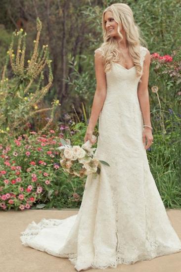 Simple Straps sleeveless A-line Bridal Wedding Dresses_1