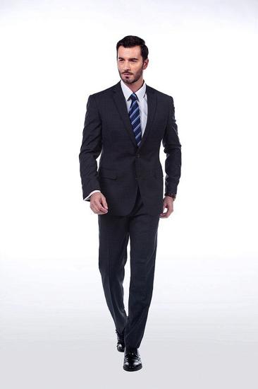 Luxury Check Grey Mens Suit | Mens Notched Lapel Suit
