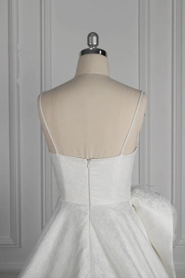 Bradyonlinewholesale Chic Spaghetti Straps V-neck Wedding Dress Satin Appliques Bow Bridal Gowns Online_5