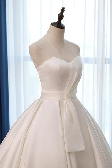Bradyonlinewholesale Elegant Sweetheart White Satin Wedding Dress A-line Ruffles Bridal Gowns On Sale_5