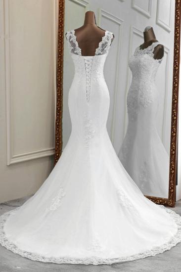 Bradyonlinewholesale Glamorous Jewel Lace Beading Wedding Dresses Sleeveless Appliques Mermaid Bridal Gowns_2
