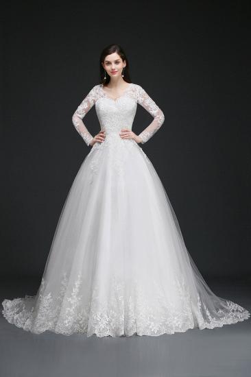 AMAYA | Ball Gown V-Neck Tulle Newest Wedding Dresses with Lace_3
