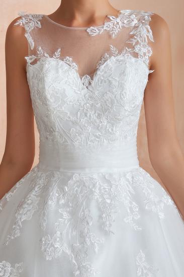 Affordable Sweetheart Sleeveless White Lace Wedding Dress_10