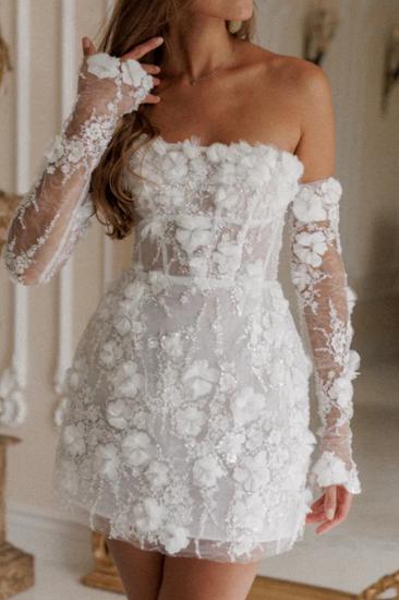 Mini Wedding Dresses Lace Short Wedding Dresses Glitter_6
