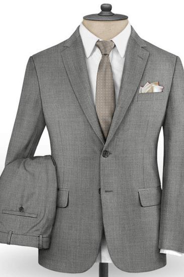 Grey Business Mens Suits Online | Notched Lapel Slim Fit Tuxedo_2