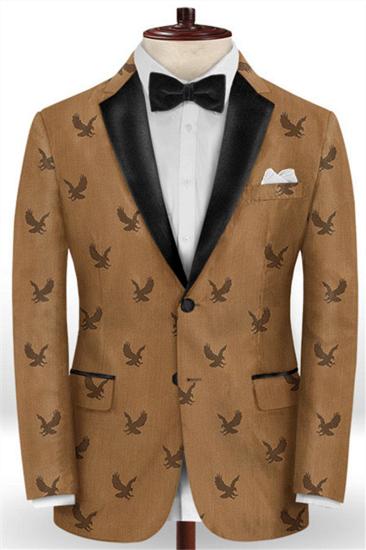 Brown Two Piece Prom Suit Online | Custom Notched Lapel Mens Blazer_1
