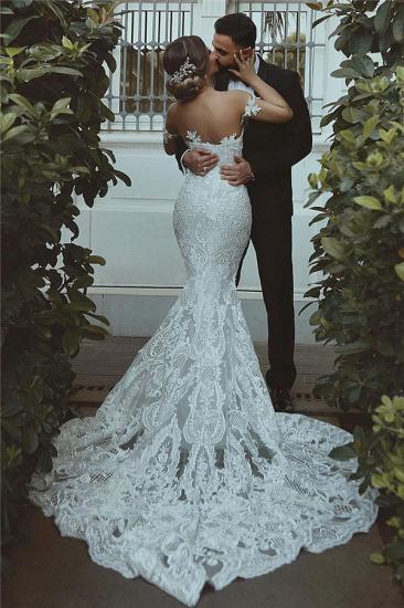 Mermaid Lace Wedding Dress | Sexy Court Train Sweetheart Bridal Gowns with Sleeve Decorations_2