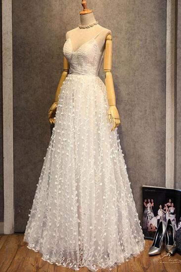 Bradyonlinewholesale Gorgeous Sweetheart Long Spaghetti Straps Wedding Dress Sleeveless Appliques Bridal Gowns On Sale_1