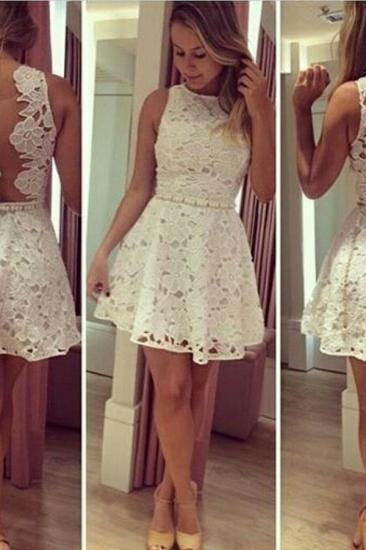 New Arrival White Lace Short Homecoming Dress Latest Simple Cheap Mini Plus Size Cocktail Dress_2