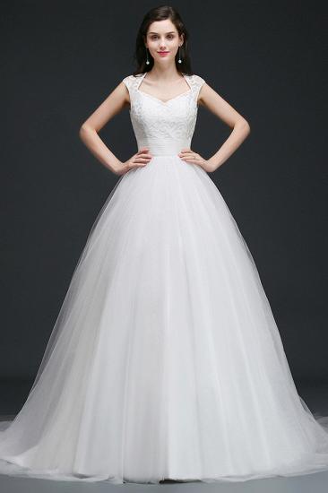 AMIRA | Ball Gown V-Neck Tulle Elegant Wedding Dresses with Buttons_1