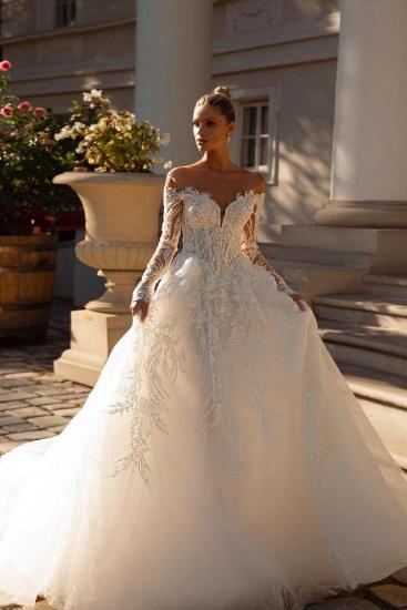 Elegant Wedding Dresses With Sleeves | Wedding dresses A line lace_1