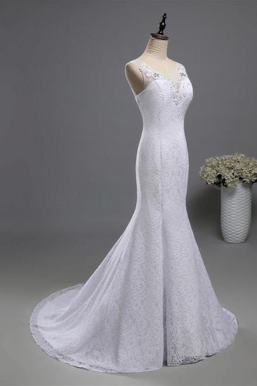 Bradyonlinewholesale Affordable Jewel Lace Sequins Mermaid Wedding Dress Sleeveless Appliques Bridal Gowns with Crystals_3