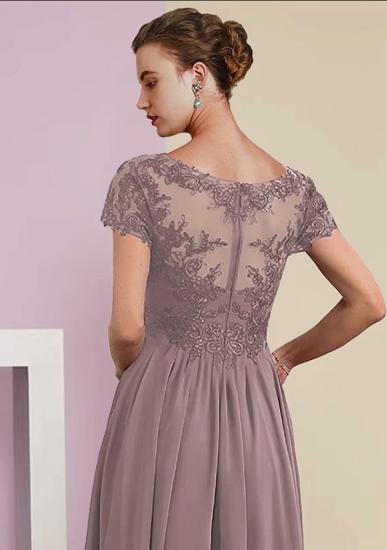 Elegant pink Mother of the Bride Dress lace | Motherdress with V-neck_6