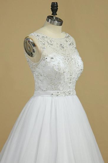 Bradyonlinewholesale Gorgeous Jewel Beadings Tulle Wedding Dress Ruffles Sleeveless Bridal Gowns On Sale_3