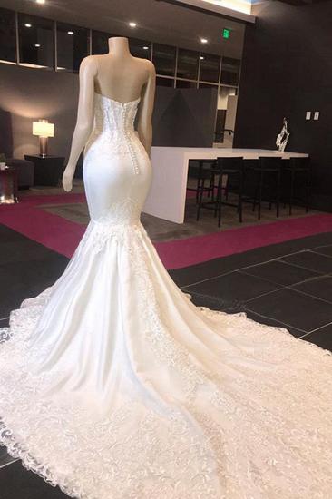 Elegant Mermaid Spring White Wedding Dress | Sweetheart Bridal Gowns with Chapel Train Online_2