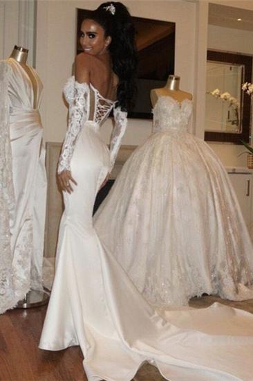 Fit and Flare Satin Elegant Wedding Dresses | Wholesale Sweetheart Lace-Up Bridal Gowns_2