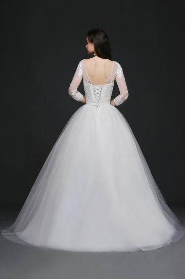 Ball Gown Scoop Tulle Wedding Dress With Lace Appliques_2