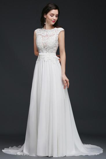 ANNALISE | A-line Scoop Modest Wedding Dress With Lace Appliques_3