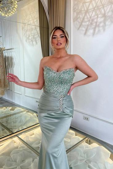 Dusty Green Ball Gowns Mermaid Evening Dresses Prom Dresses Long_2