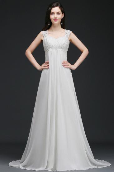 AMARA | A-Line Sweep Trains Glamorous Wedding Dresses with Lace_1