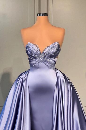 Sweetheart Silver Mermaid Prom dress with over skirt_2