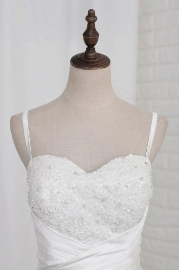 Bradyonlinewholesale Stylish Straps Sweetheart Wedding Dress White Satin Lace Appliques Beadings Bridal Gowns Online_3