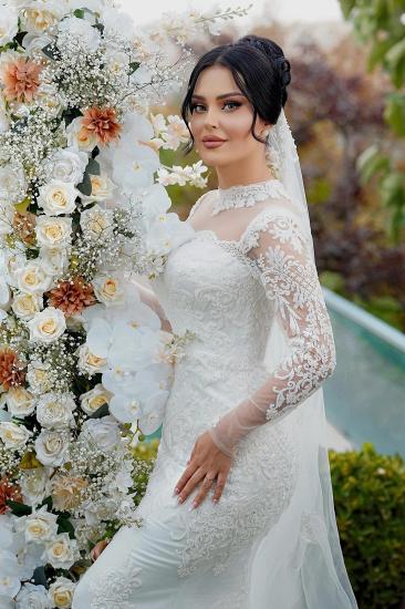 Vintage Wedding Dresses Mermaid Style With Sleeves Lace Wedding Dresses_5