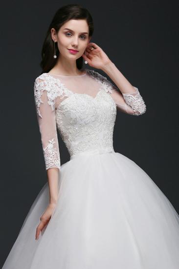 Ball Gown Scoop Tulle Wedding Dress With Lace Appliques_4