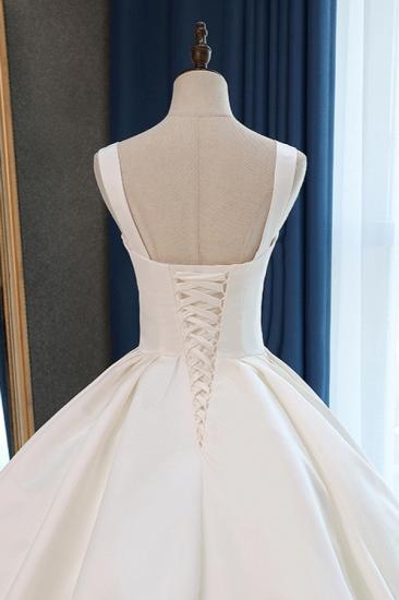 Bradyonlinewholesale Elegant Ball Gown Straps Square-Neck Wedding Dress Ruffles Sleeveless Bridal Gowns Online_6