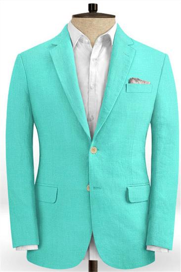 Turquoise Two Piece Mens Prom Suit |  Fashion Linen Mens Suit Online_1