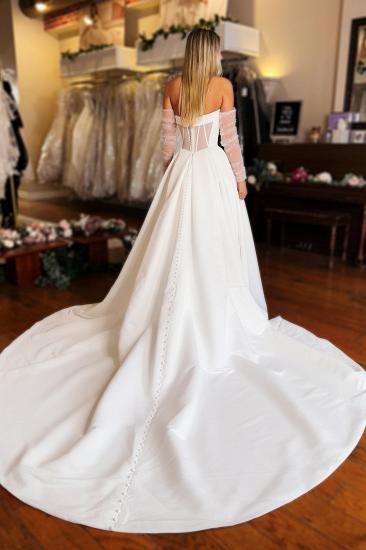 Simple Wedding Dresses A Line Satin Wedding Dresses Cheap Online_2